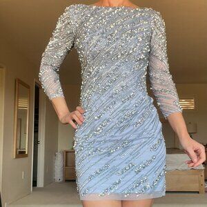 Aidan Mattox long sleeve beaded mini dress Sz 2